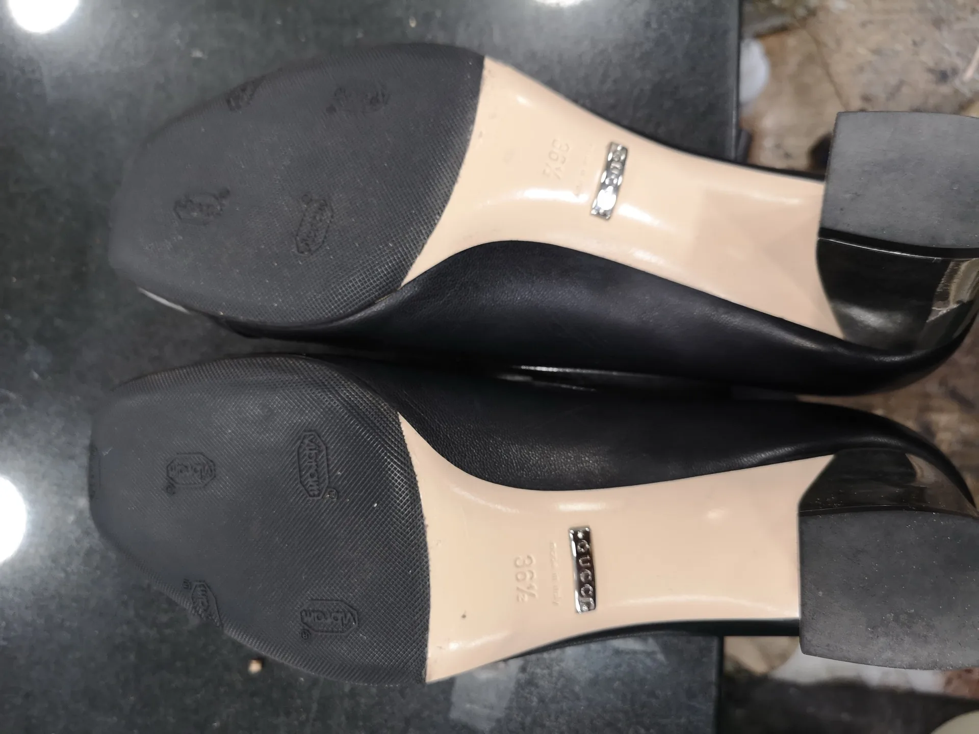 Gucci pumps fitted with new Vibram soles